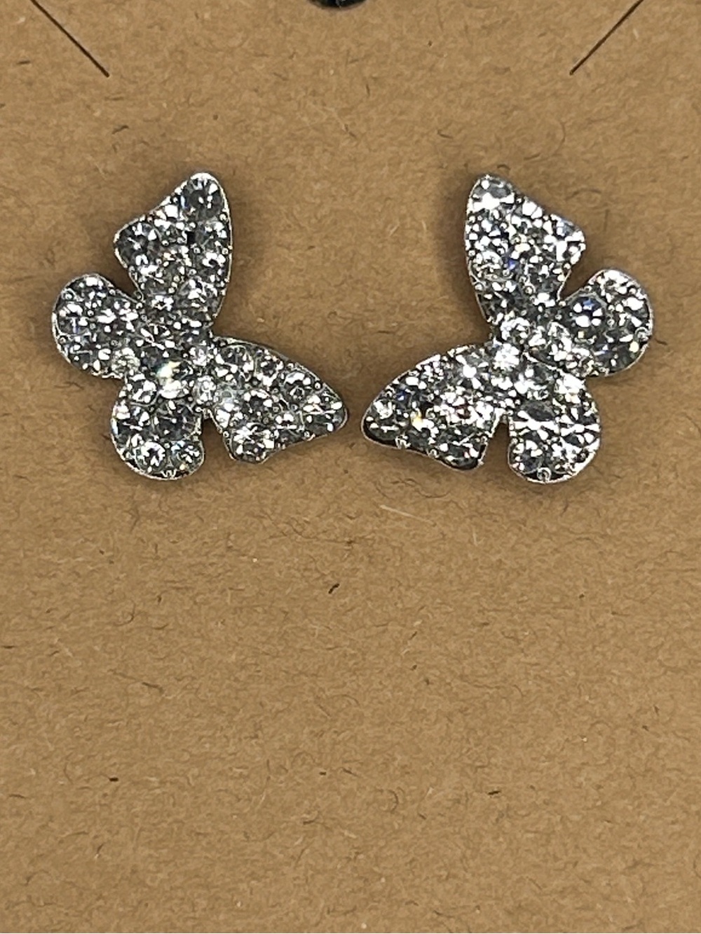 Crystal Butterfly Stud Earrings Sparkle Fashion Jewelry